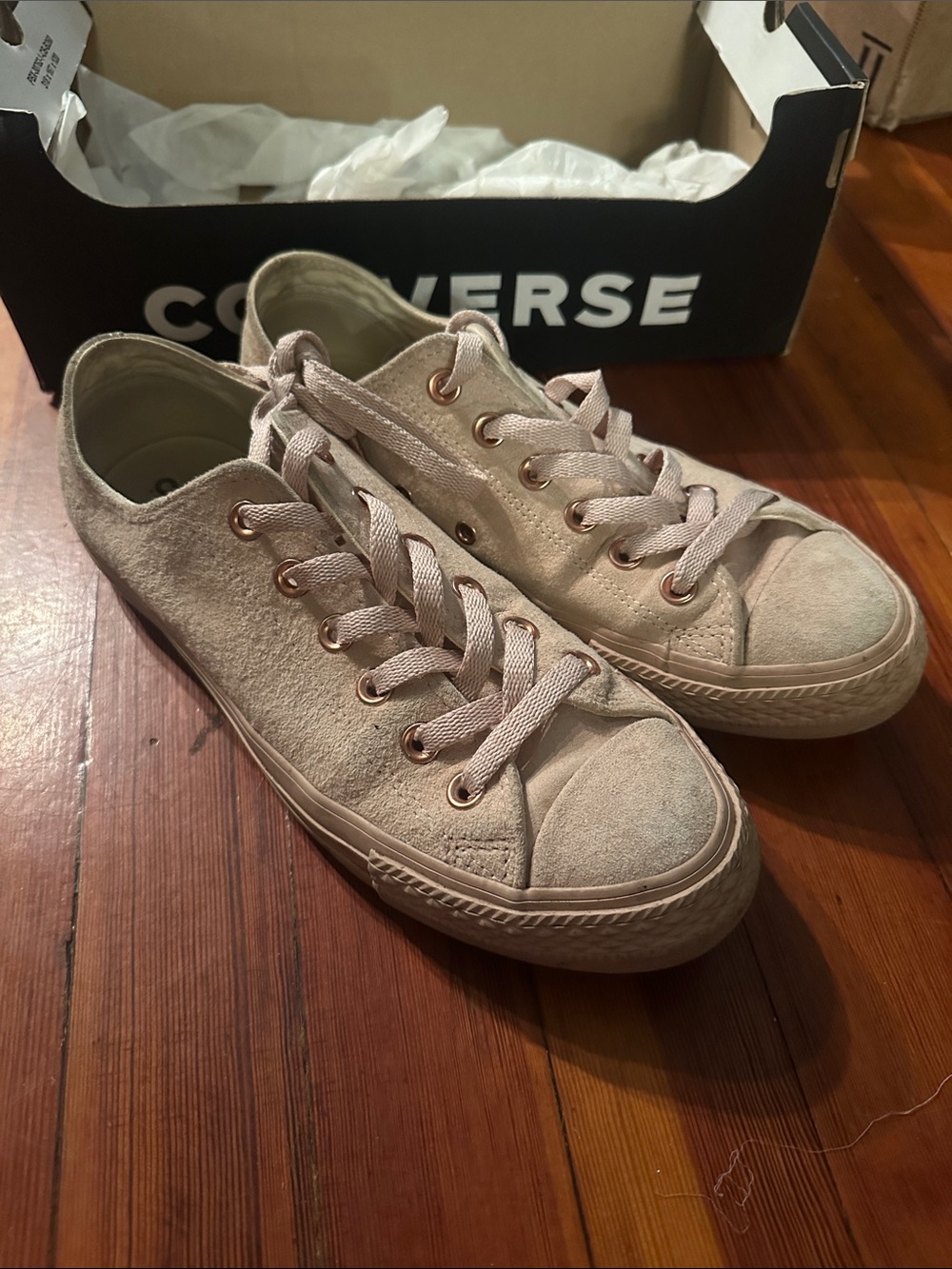 Converse Women's Low Top Suede Sneakers in Rose Gold